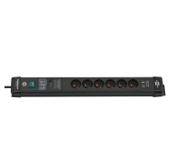 BRENNENSTUHL Premium-Line - 6 gniazd, 2x USB, 3m czarna 60.000A 1951164603 - 1199738 - zdjęcie 1